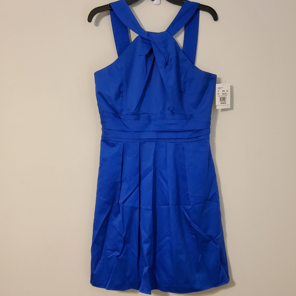 David Bridal Horizo Fit & Flare Y Neck Cotton Sateen Special Dress Size 10